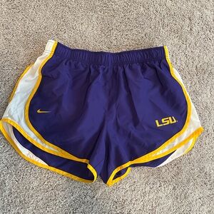 LSU Nike Women's Purple and Gold Athletic Running Shorts